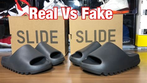 fake vs real yeezys|real vs false yeezy slides.